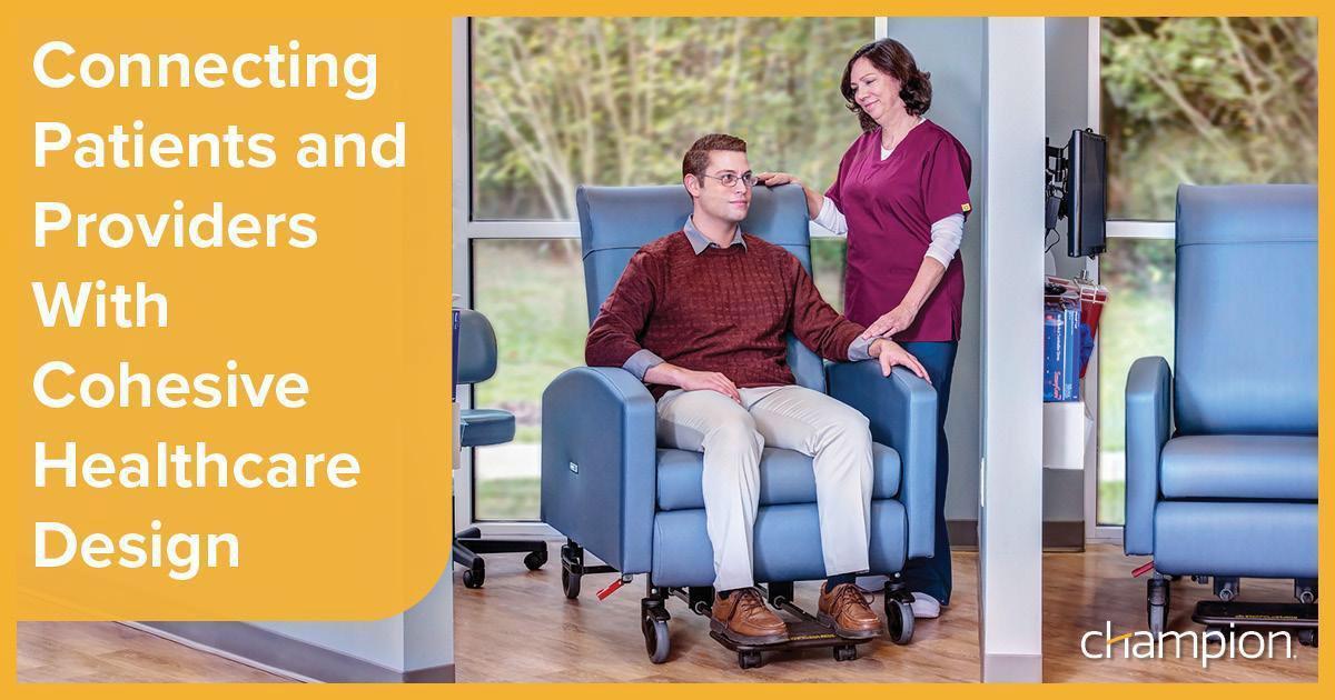 Healthcare provider helping patient in chair