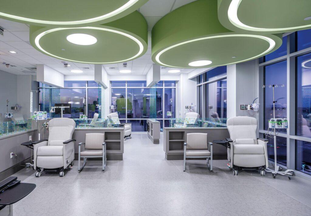 A recliner with a task seating chair