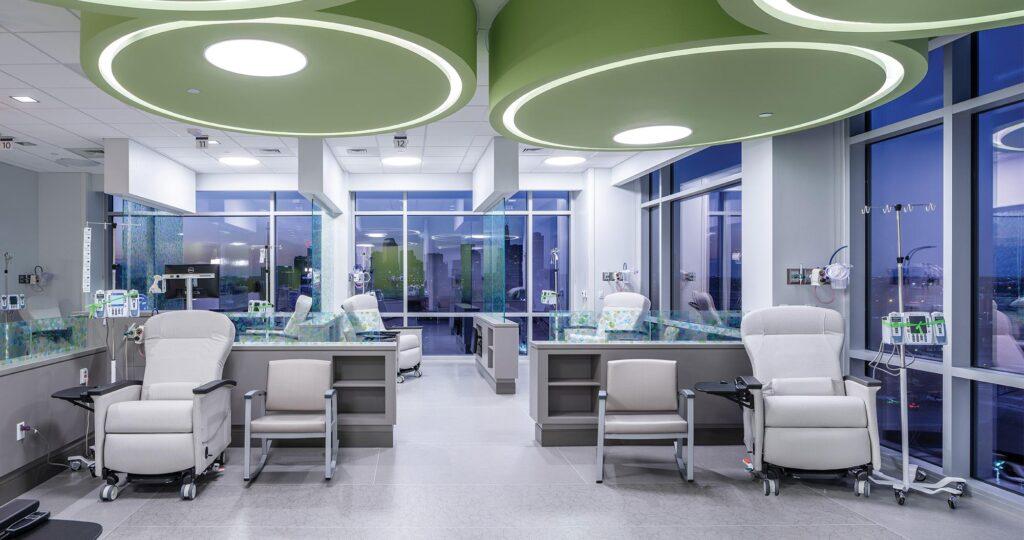 A recliner with a task seating chair