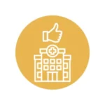 hospital with thumbs up above icon